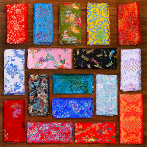 Silks and Satins Artificial Silk Fabric Ancient Costume Cheongsam Han Dynasty Childrens Clothing Silk Fabric DIY Handmade Kisslock Bag Brocade Cloth