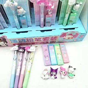 Set Pensel Automatik Sanrio Hb 0.5mm Dengan Pemadam Comel Untuk Pelajar Kanak Kanak Sanrio Automatic Mechanical Pencil Eraser Set Kuromi Student HB pencil 0.5mm 三丽鸥自动铅笔橡皮套装学生库洛米HB活动铅笔0.5mm不易断芯 A139