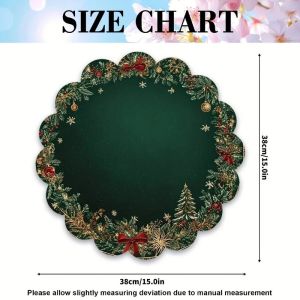 VIKAMA Christmas-Themed Printed Placemats Non-Slip Holiday Mats for Dining Table Parties and Christmas Home Decor table mat