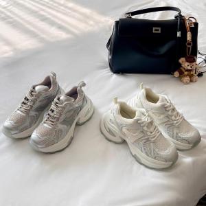 Womens Sport Shoes Breathable Mesh Thick Bottom High 7.5cm Dad Sneakers Casual Comfortable Spring 2025 Fashion Footwear