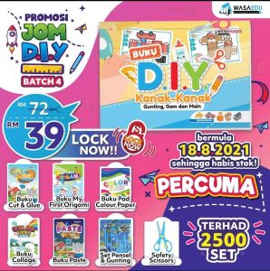 BUKU DIY AKTIVITI KANAK-KANAK FREE Buku Origami Buku Collage Buku Cut Paste Set