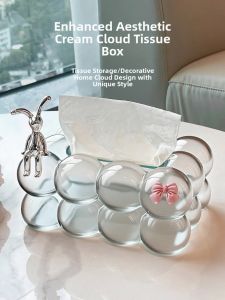 2025 New Acrylic Tissue Box Living Room Luxury Drawstring Box Home Decoration Creative Decoration High-End Feel Rectangular Shape