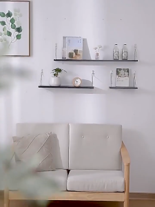 【i.Rumah】Hanging Wall Shelves Rope Swing Wooden Rack Floating Wall Platform Shelf Wall Rack Deco