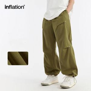 INFLATION brand mens youth 2024 spring/summer new product three-dimensional double pleated rivet wide leg pants trendy brand loose high street mens long pants