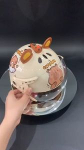 Nón bảo hiểm cho baby Capybabra Labubu gắn sticker 3D cute chính hãng công ty Long Thanh đạt chuẩn an toàn giao thông