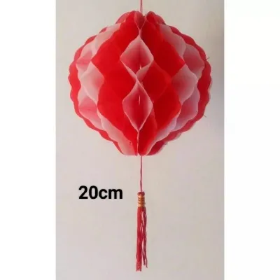 SEPASANG/2 PCS LAMPION BAHAN PVC GANTUNG UKURAN 20/25/30CM HIASAN DEKORASI 17 AGUSTUSAN