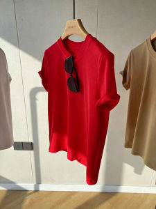 Retro Red Casual Loose Short Sleeve T Shirt