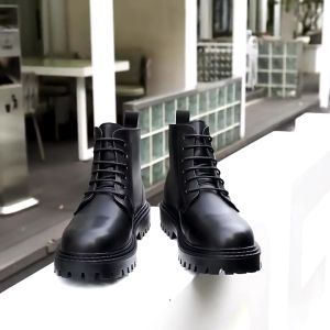 Boots Mens High-Top Tide Spring And Autumn British Style Retro Shoes PU Leather Shoes