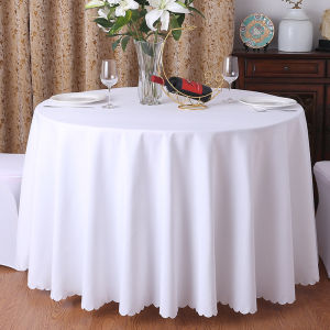 Wedding Party Home Use Round Solid White Tablecloth
