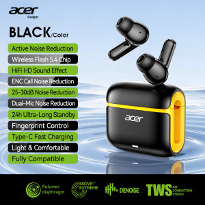 Acer | Tai Nghe Bluetooth Không Dây Acer Ohr637 Tai Nghe Thể Thao Trong Tai Có Chức Năng Khử Tiếng Ồn Chủ Động ANC Kèm Hộp Sạc Tuổi Thọ Pin Dài Sạc Nhanh Type-C Để Chạy Bộ