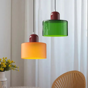 Vintage Stained Glass Chandelier Small Bedside Dining Room Light E27 Pink Orange Green White Home Decorative Lighting Fixture