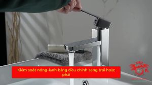 Hàng hót Giá siêu rẻ Vòi lavabo chậu rửa mặt nóng lạnh inox304 vuông cao 18cm mạ NIKENkiểu dáng nhỏ gọn hiện đại-KENISI VNLVK150