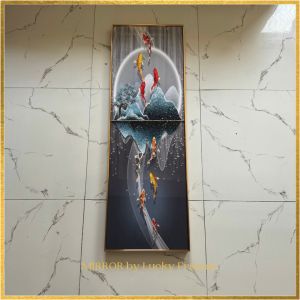 Luxury Push Pull Full Body Dressing Mirror Glass Wall Art Mirror Decor Aluminum Alloy Frame Size 24 inches x 36 inches