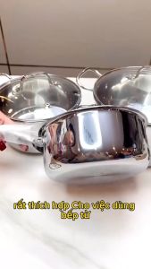 Bộ Nồi Quánh Inox 304 Đúc Liền Thân 3 Lớp Fivestar Plus FPB3002 Sử Dụng Được Trên Mọi Loại Bếp