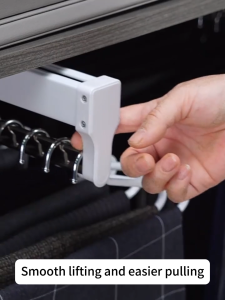 "Pull-out Clothes Hanger Storage Rack: Sliding Retractable Pants Hanger & Wardrobe Track Organizer