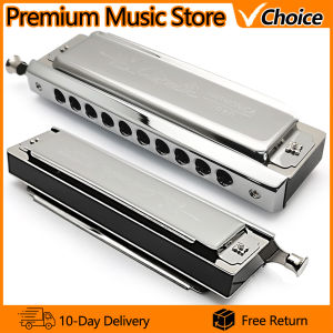 Swan | SWAN Harmonica SW1040 Chromatic Blues Harmonica Professional 10 Holes 40 Tones C Key Harmonica Woodwind Instrument with Box