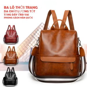Balo nữ thời trang da PU bền đẹp tặng dây đeo vai tiện lợi phong cách hàn quốc trẻ trung LX276
