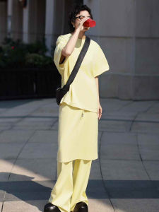 BOGUDU | Womens Yellow Sport Set Spring New
