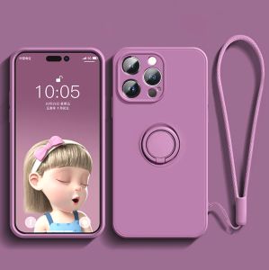 Luxury Magnetic Silicone Case For Samsung Galaxy S24 S23 Ultra A52 A53 A54 A55 5G With Ring Holder Stand Full Protective Cover