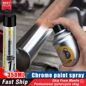 Premium Chrome Paint Spray Cartridges - 10 Years Rust Protection - Chrome Plated Steel Wheel Spray Color - 350mL Car Spray Color - Chrome Polished Metal Finish - Rust Remover - Stainless Steel Paint