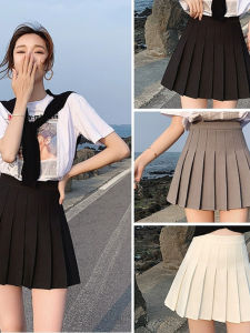 Váy Ngắn Xếp Ly Màu Đen Cho Nữ Mùa Hè 2024 Váy Ngắn JK Cạp Cao Màu Xám Xếp Ly Màu Đen Dài Nửa Thân Váy Ngắn Xếp Ly Màu Xám