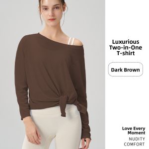 Womens Lightweight Breathable Long Sleeve Yoga Cover up Fitness Running Sportswear Loose Slimming Dance Exercise Top