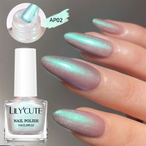 LILYCUTE 7ml Auroras Glitter Nail Polish Colorful Bright Shining Shell Effect Nail Art DIY Decoration No Need of Lamp to Cure