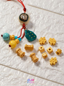 Gold Plated Pure Silver Disc Student Beads Cloud Back Spacer Beads Accessories DIY Bracelet Hand Chain Gemstone Jewelry