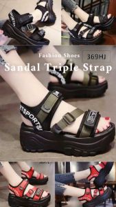 Sandal Gunung Wanita Triple Strap - 369 Sol Tebal 4 Cm Fashion Korea