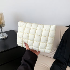 กระเป๋าเครื่องสำอางแบบมีซับใน 1 ชิ้น กระเป๋าเก็บเครื่องสำอางแบบพองตัว กระเป๋าเครื่องสำอางขนาดใหญ่ กระเป๋าจัดระเบียบเครื่องสำอาง กระเป๋าคลัทช์ กระเป๋าถือ กระเป๋าใส่เครื่องสำอาง