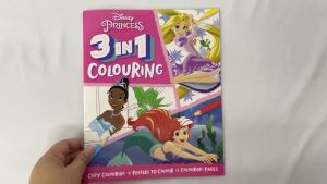 Disney Princess 3 In 1 Colouring Book With Copy Coloring & Posters For Kids