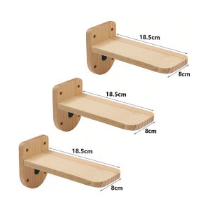 Set of 3 Natural Wood Cat Wall Floating Steps Ladder Stairs Wall Mounted Wooden Cat Furnitures Climbing Shelves and Perches