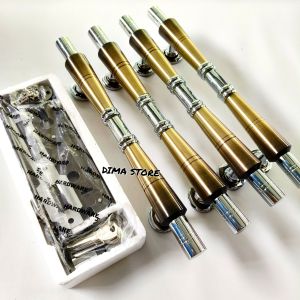 ( 4 Biji + Kunci ) Handle Kuningan BAMBU CROM ANTIK Tarikan Pintu Kupu Tarung Rumah Minimalis Modern Pegangan Pintu Antik Anti Karat