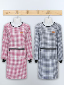 Váy Bảo Hộ Lao Động Dài Tay Bằng Vải Cotton Mùa Hè Cho Phụ Nữ Nhà Bếp Mỏng Mới 2025 Váy Bảo Hộ Lao Động Phong Cách Nhật Bản Thoáng Khí