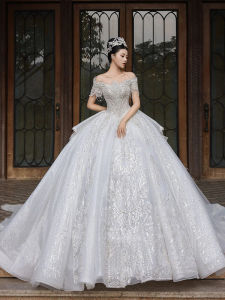 ชุดแต่งงานแขนกุดหรูหราสไตล์ฝรั่งเศส แขนกุด ชุดเจ้าสาว ชุดยาวคลุมเข่า กระโปรงทรงเอ เดรสยาวปานกลาง ผ้าลูกไม้