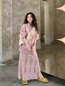 XUECAIQI | French Elegant Lace and Mesh Embroidery Suit