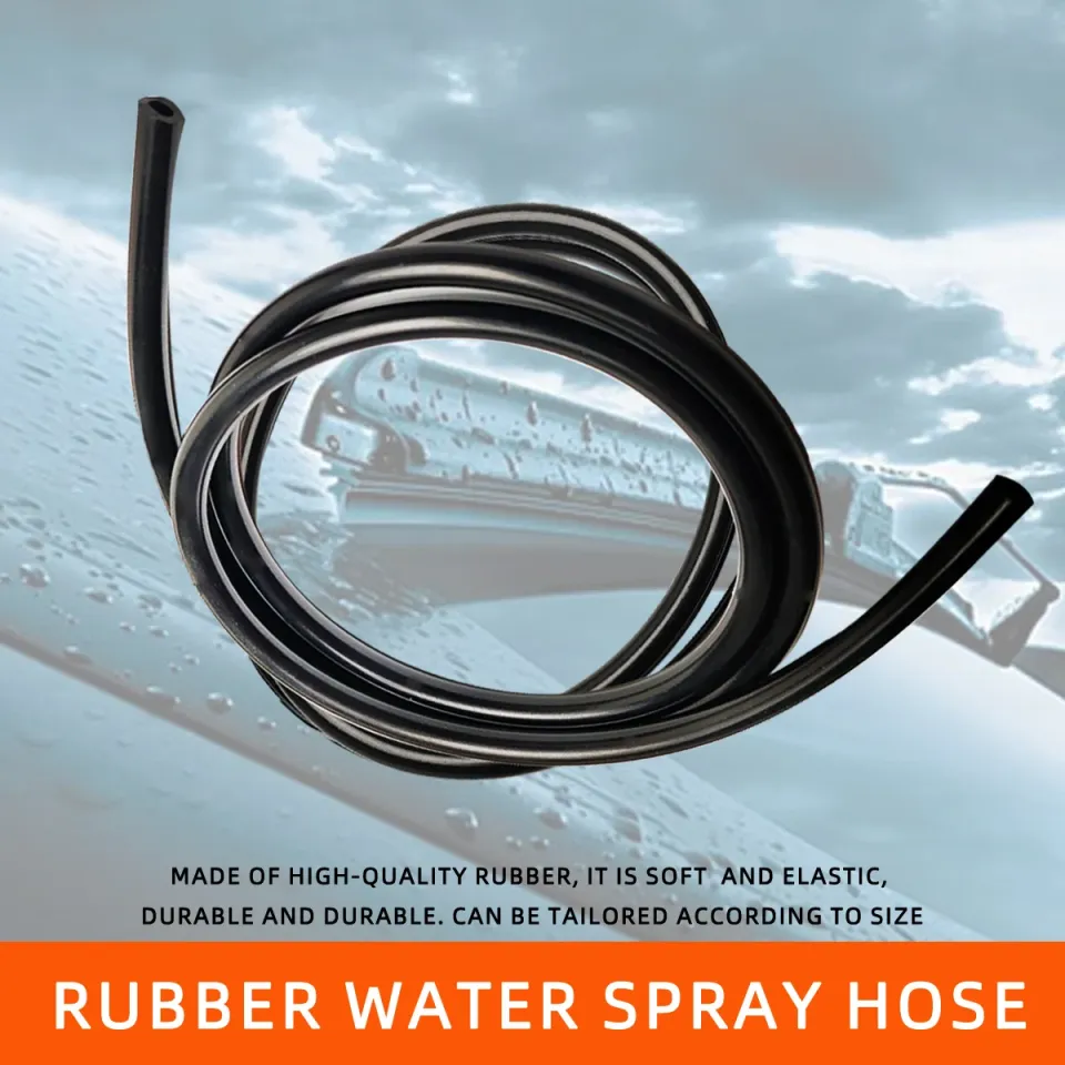 W/ 4 Connector Rubber Auto Windshield Wiper Washer Jet Hose Tube Pipe 2m 3.8mm E - Foto 4