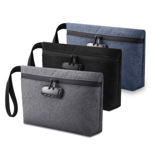 Brifit Money Bag with Lock 32*20cm Lockable Bank Bag with Zipper Waterproof Bag Bank Deposits Wallet Phone and Credit Cards Small Tools