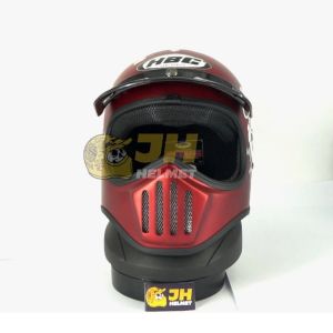 Helm Cakil HBC New Old School Maroon Doff + FREE GOGGLE | Helm Retro | Full Face | Jual Helm