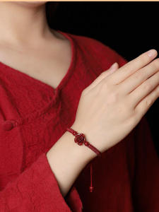 Handmade Red String Woven Bracelet Mens Zodiac Year Jewelry Purple Gold Sand Vermilion Xi Wang Appliance Accessory Womens Fashion Jewelry