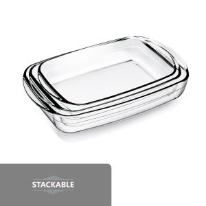 Locaupin Borosilicate Glass Baking Plate Snack Bread Pan Microwave Oven Safe Bakeware Cooking Dish Pasta Food Container