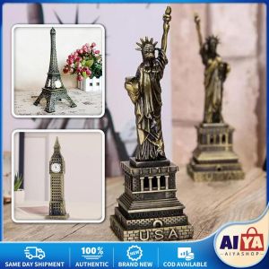 ★Same Day Shipping★ 1Pc Eiffel Tower Liberty BigBen Home Decoration Retro Bronze Creative Iron Tower Ornaments Metal Tower Model Craft Trinket Gifts ZJJ-Bronze-Statue