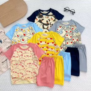 Bộ Quần Áo Trẻ Em Ngắn Tay In Phối Raglan Cho Bé 0-8 Tuổi Chất Vải Thun Lạnh NATUCO Mềm Mát TN-IN183