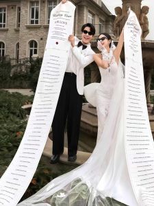 ZLVOEY | Customized Long Vow Card Creative Wedding Pledge Scroll
