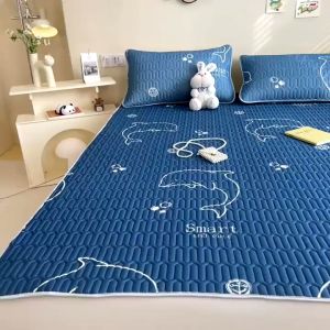 #CCKM 3 in 1 Ice silk Summer Cooling Mat Bedsheet King Queen Single Washable Mattress Protector