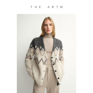 Hand-drawn Fair Isle Alpaca Linted Knitwear