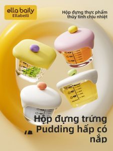Bát Đựng Thức Ăn Cho Bé Bằng Thủy Tinh ELLABAILY Đựng Thức Ăn Dặm Giữ Nhiệt Nấu Chín Được Dùng Cho Trẻ Từ 6 Tháng Trở Lên