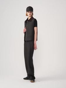 ICICLE | Silk Incense Cloud Autumn Double-sided Black Glue Cloth Trousers