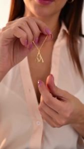 Stainless Steel Hollow Triangle Symbol Necklace Pendant Geometric Inspirational Jewelry For Women Men