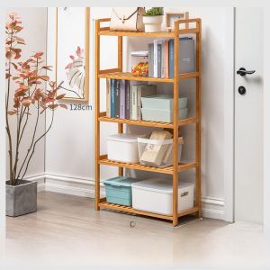 Simple Modern Bamboo Floor Standing Shelf for Bathroom Bedroom Multi-layer Storage Rack Economic Type with Special Shape